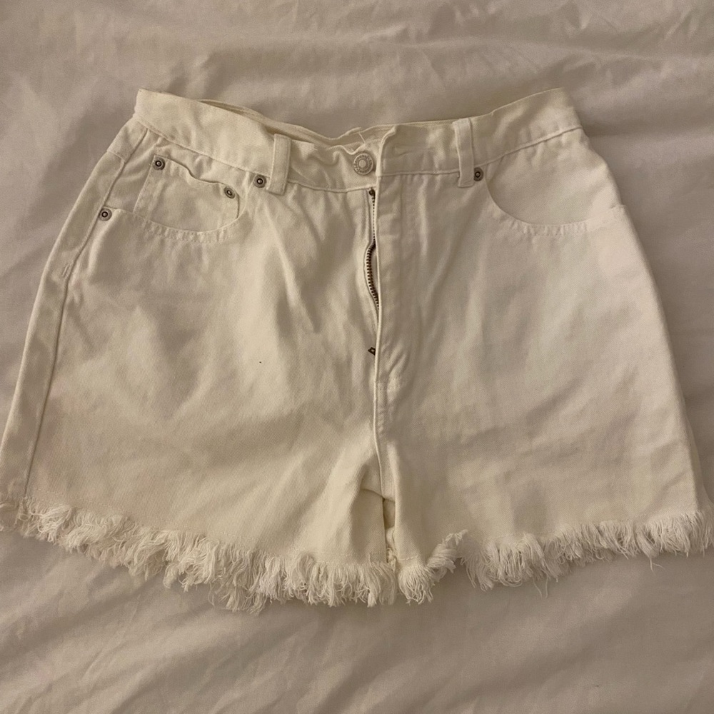 Jeaneology Collection White Jean Shorts